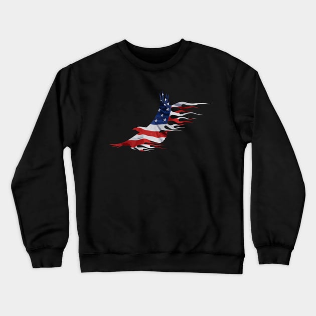 Flaming American Eagle Crewneck Sweatshirt by TaterSkinz